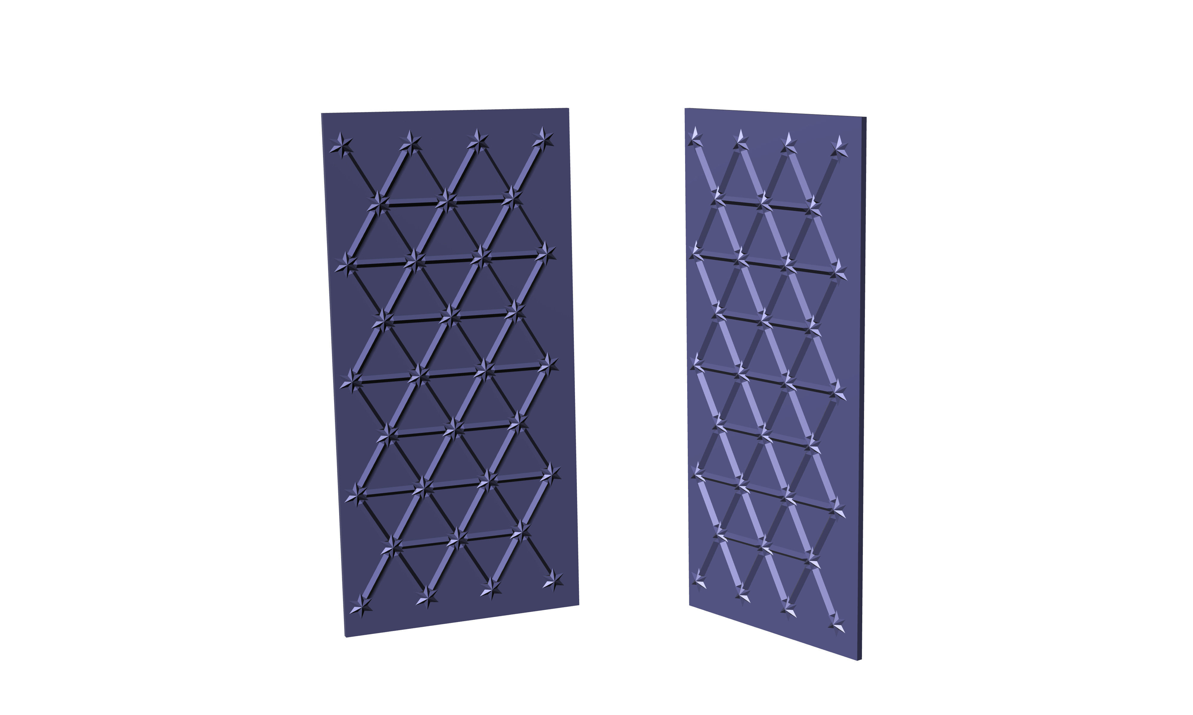 decorative engraved  panel 001  Low-poly 3D model_4