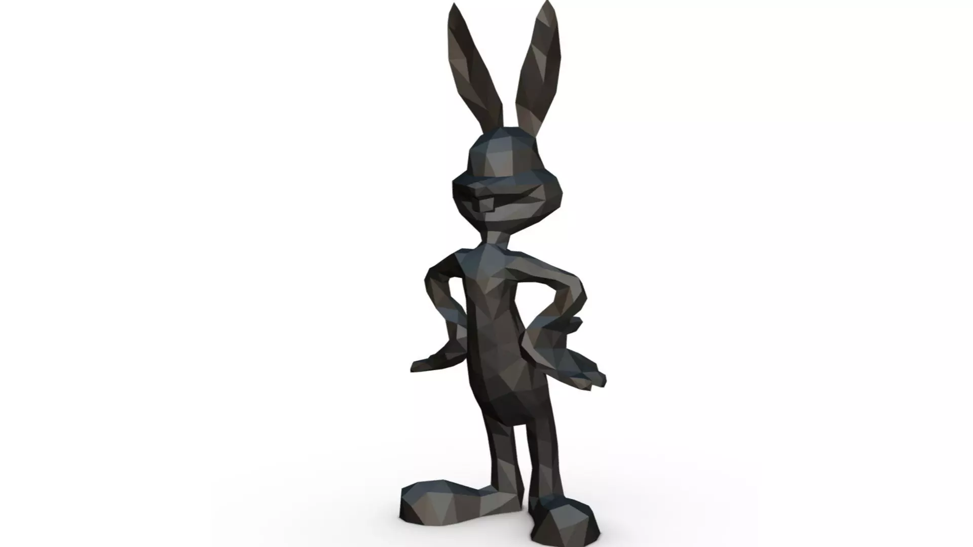 Bugs Bunny low poly 3D print model_0