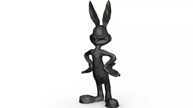 Bugs Bunny low poly 3D print model
