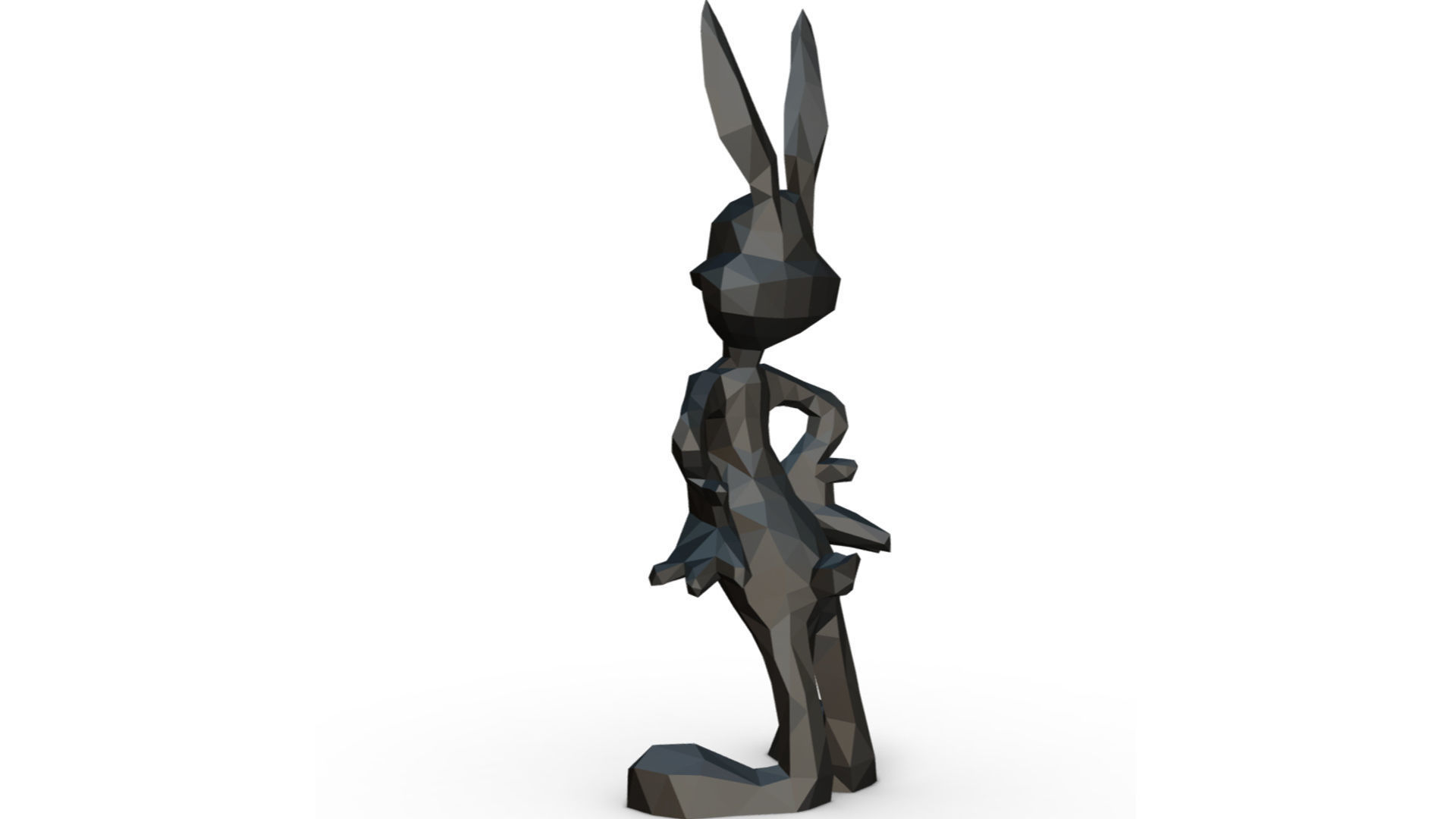 Bugs Bunny low poly 3D print model_2