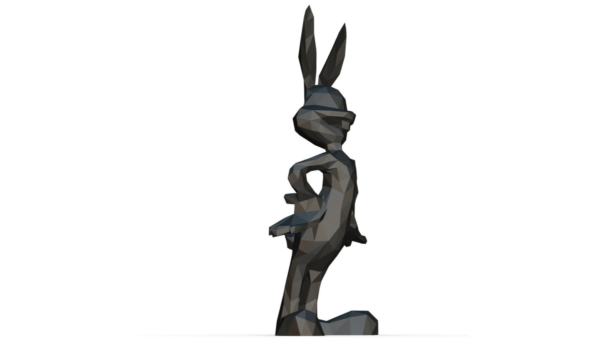 Bugs Bunny low poly 3D print model_5