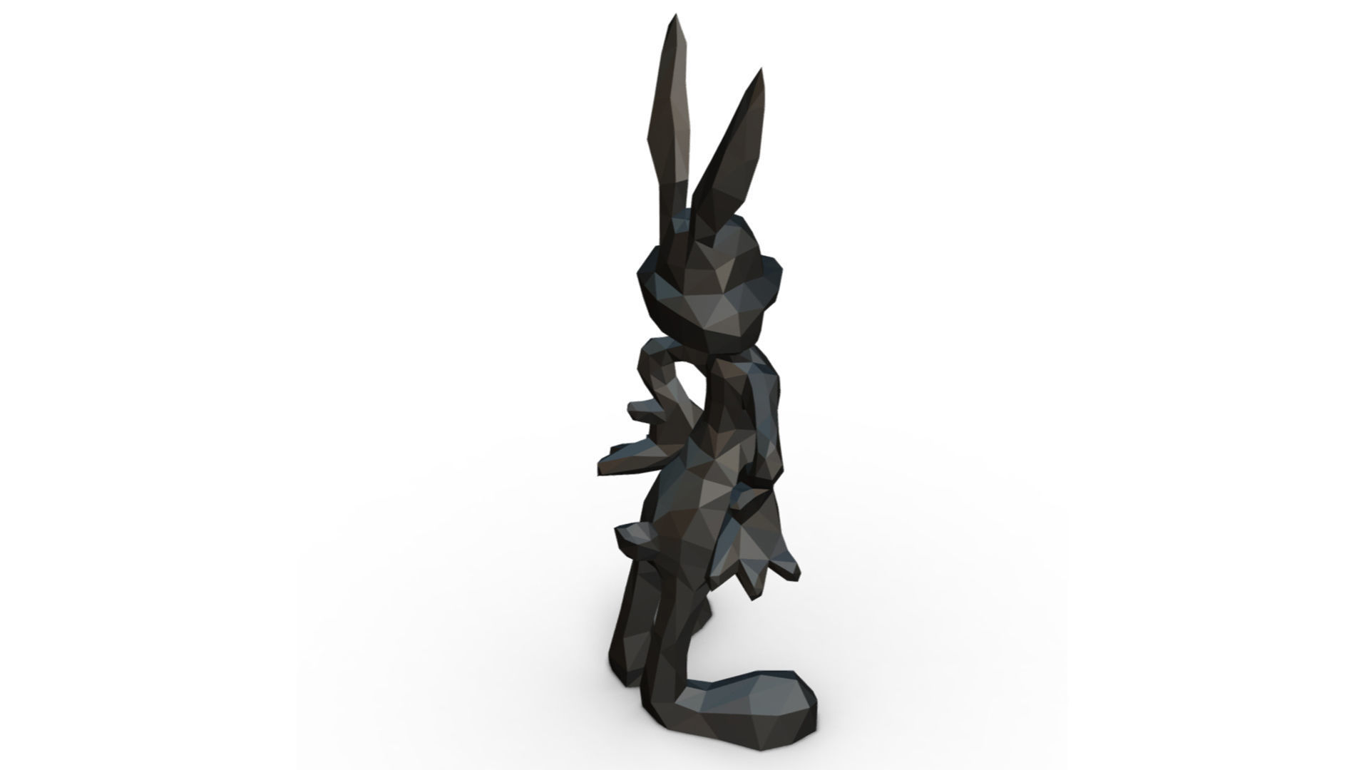 Bugs Bunny low poly 3D print model_4