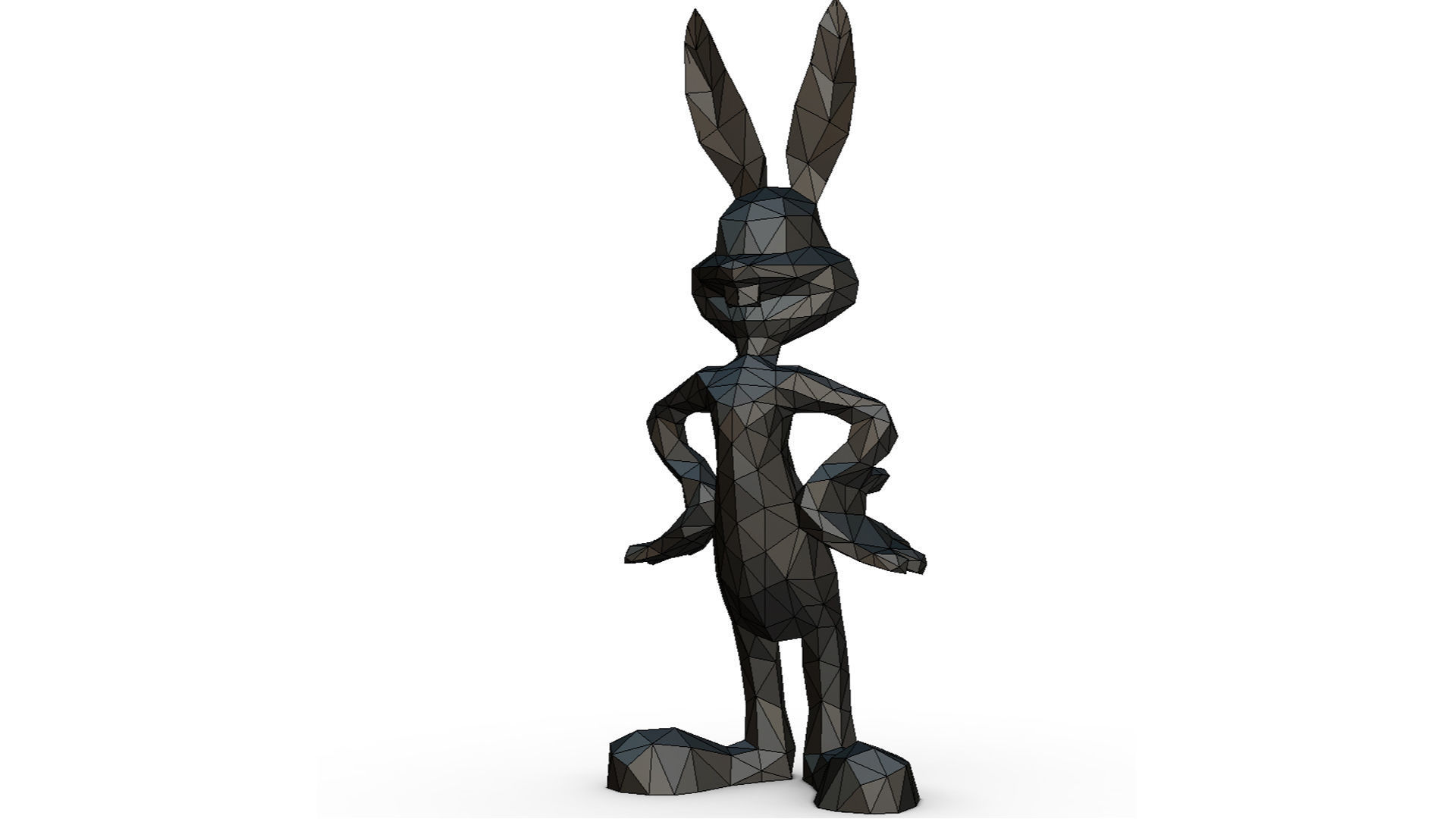 Bugs Bunny low poly 3D print model_7