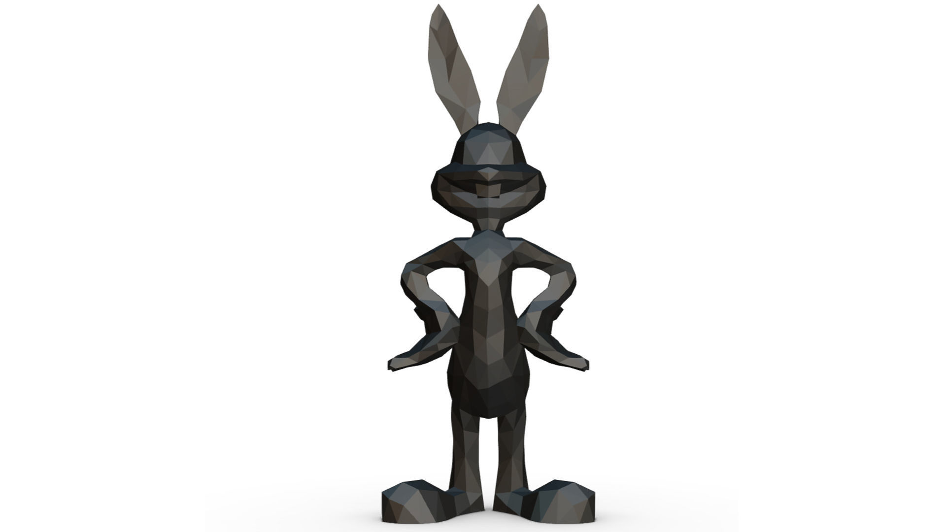 Bugs Bunny low poly 3D print model_6