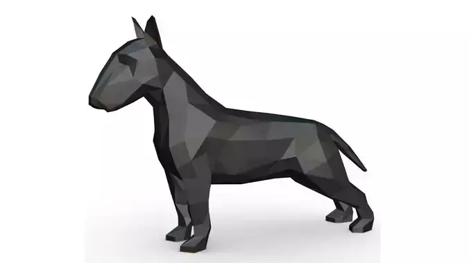 bull terrier low poly
