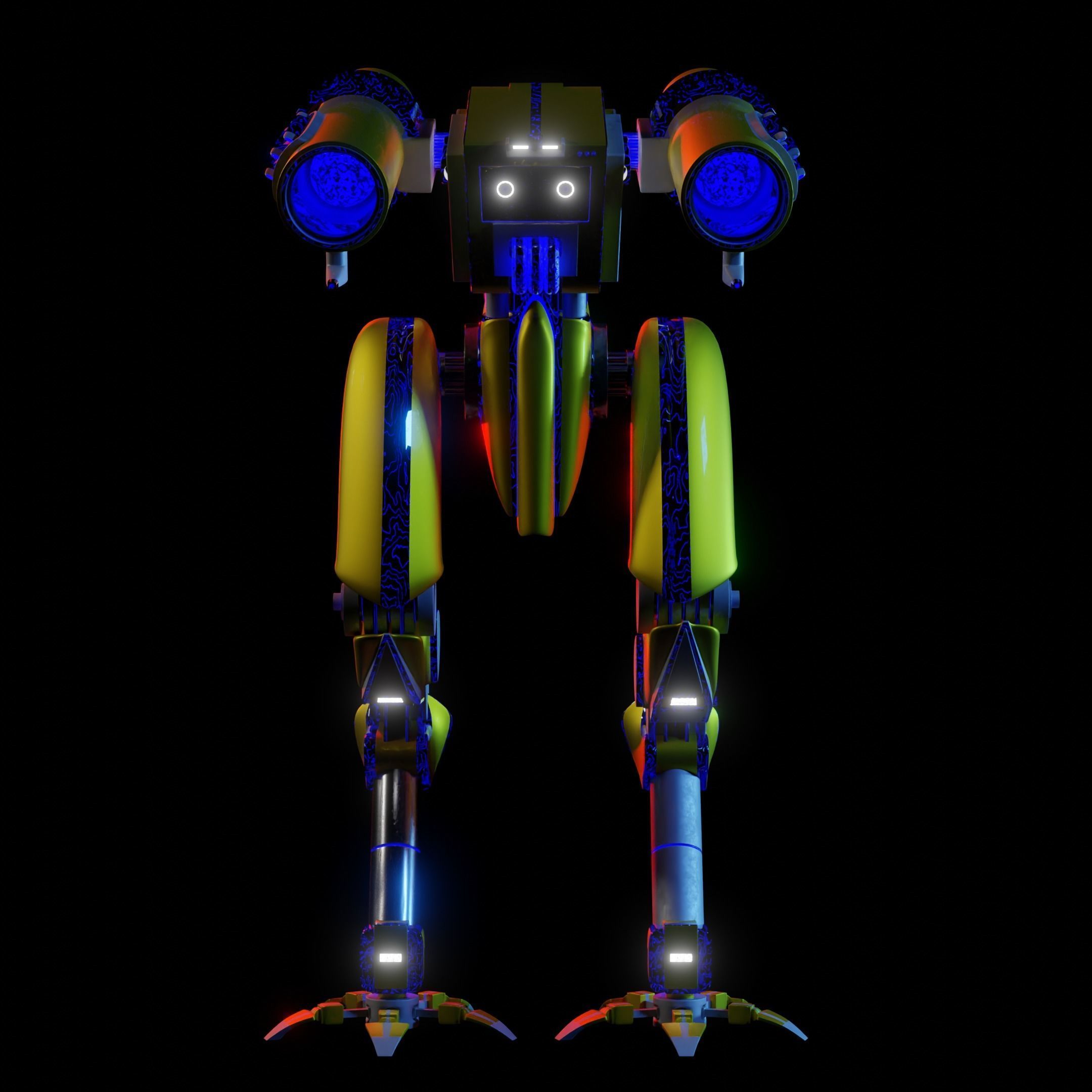 Mecha sci-fi robot 3D model_2