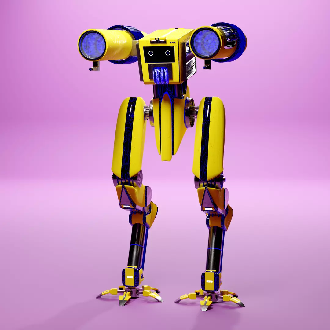 Mecha sci-fi robot 3D model_0