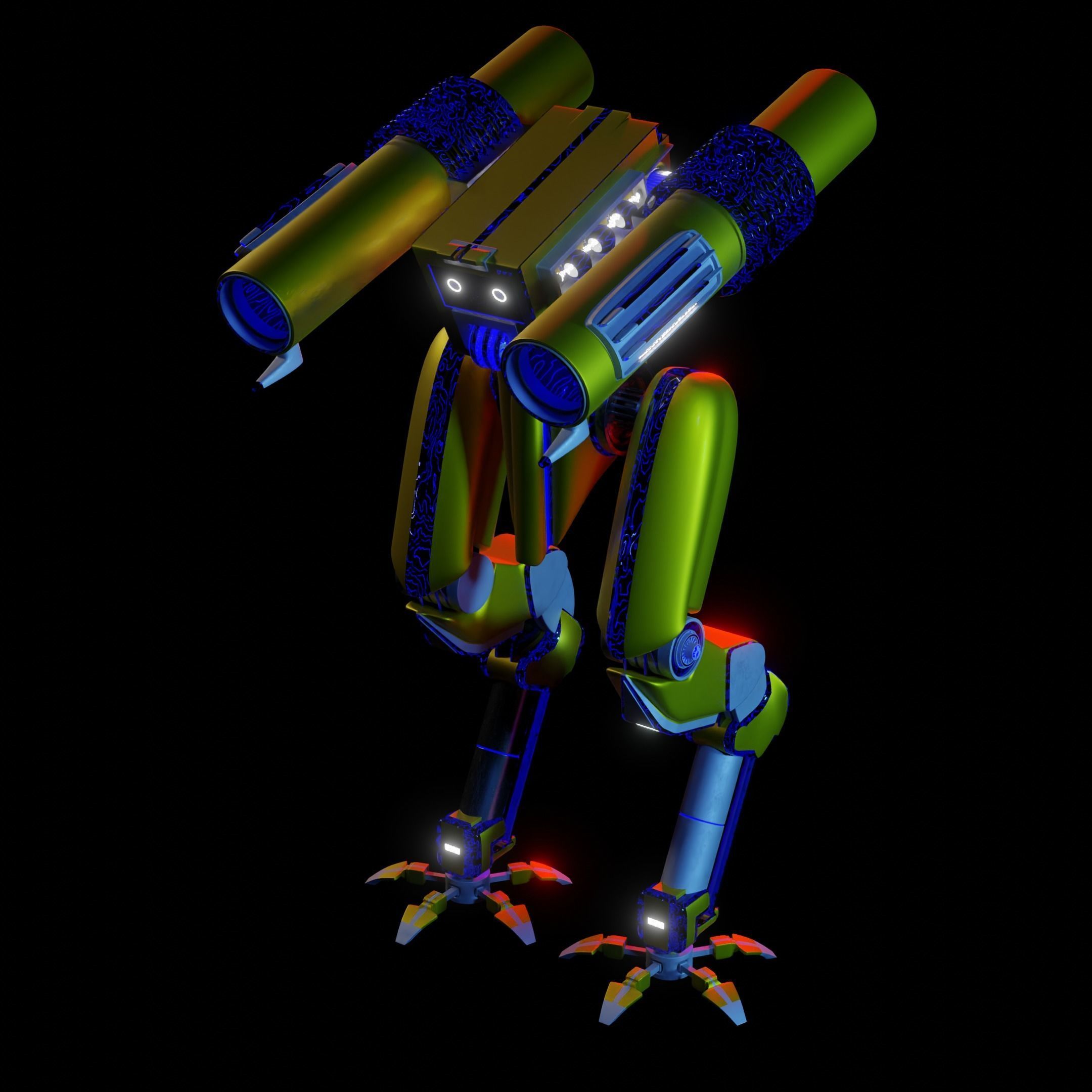 Mecha sci-fi robot 3D model_4