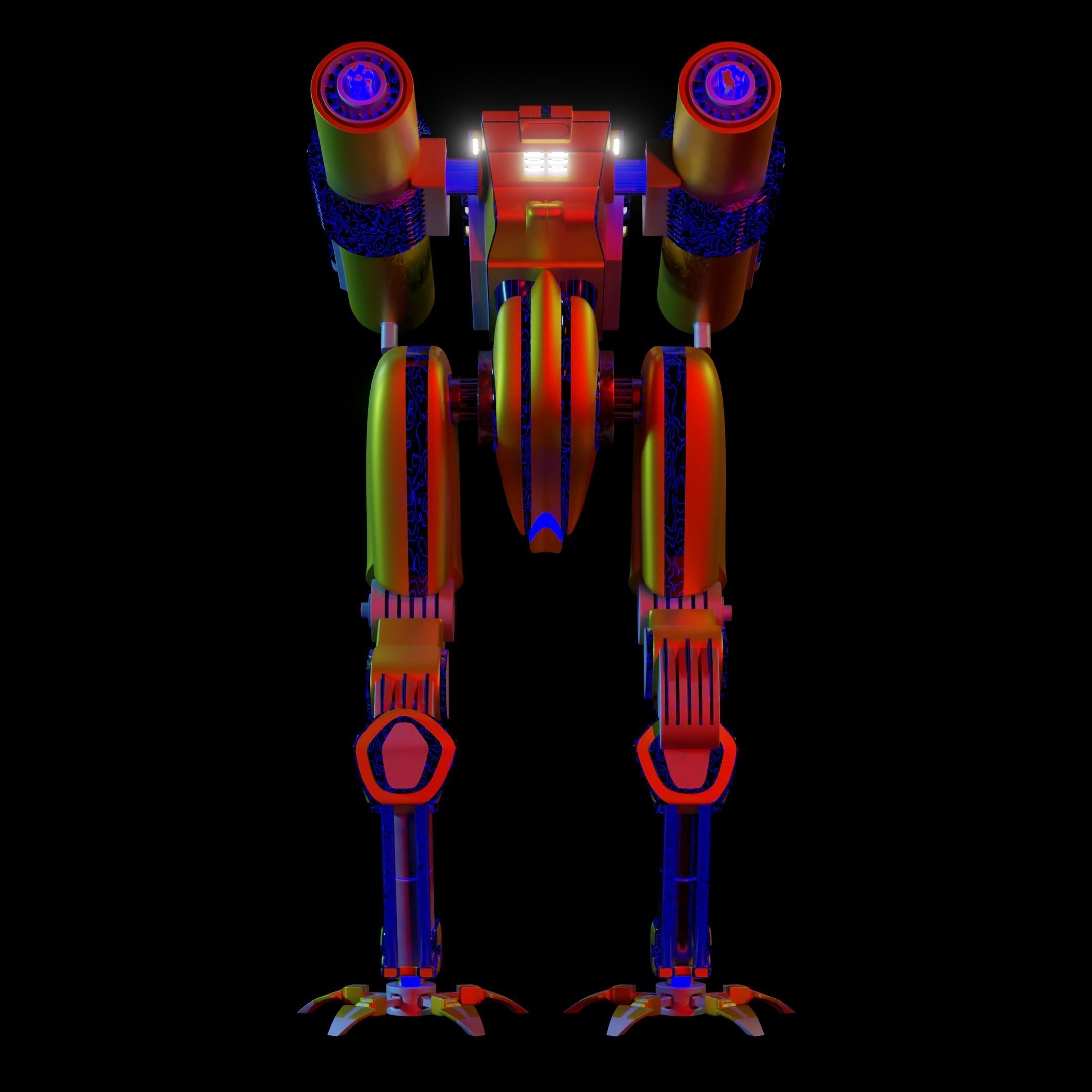 Mecha sci-fi robot 3D model_3