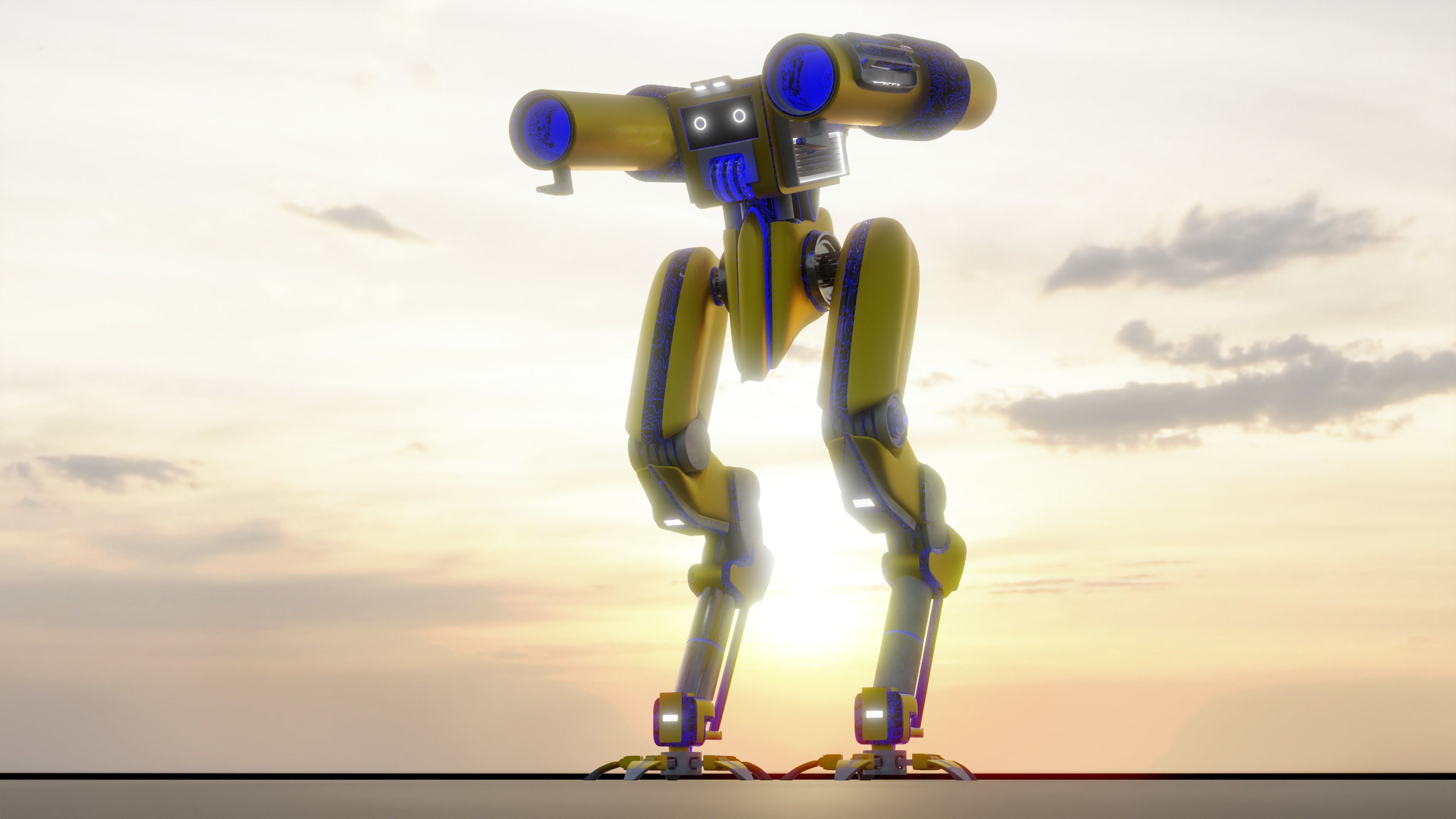 Mecha sci-fi robot 3D model_5