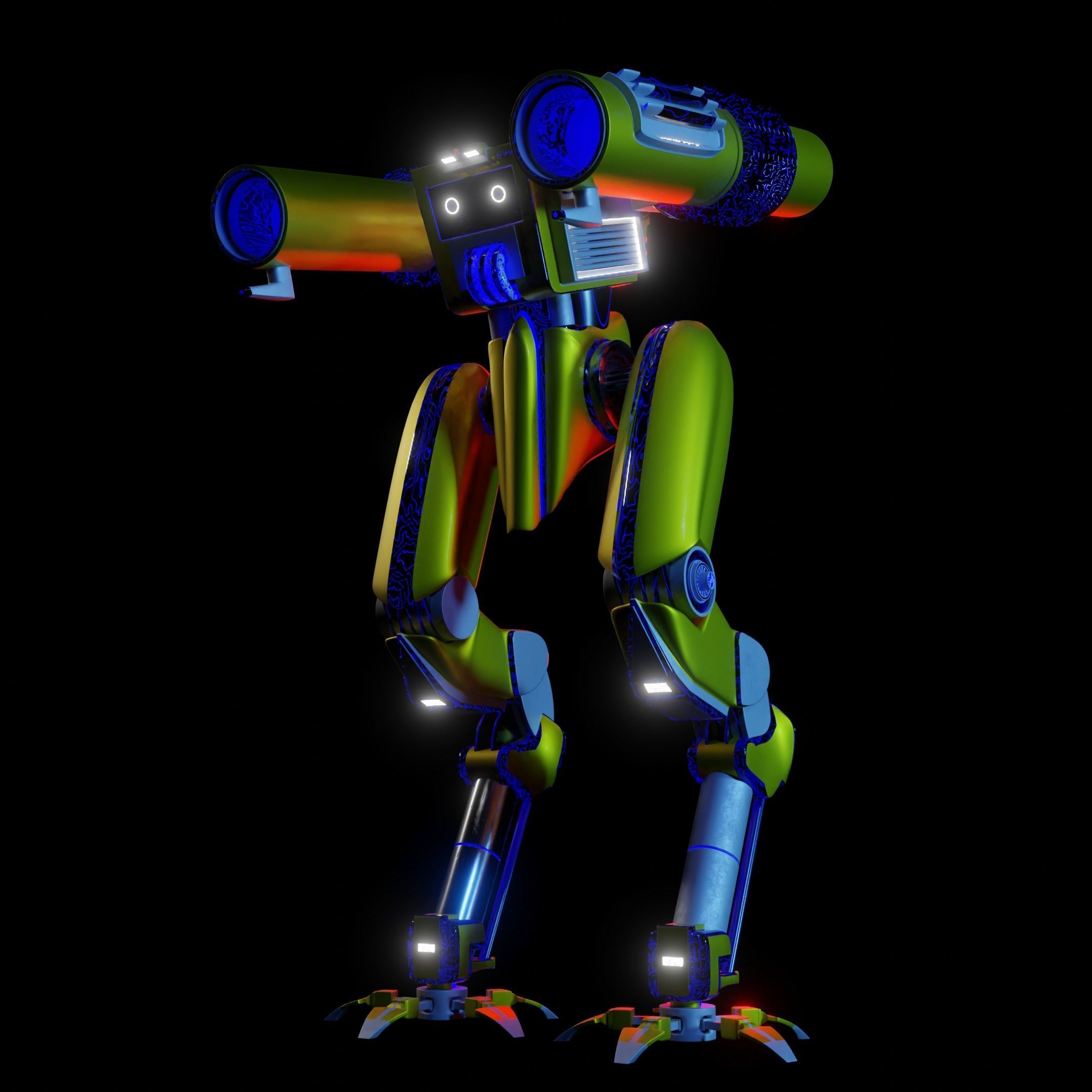 Mecha sci-fi robot 3D model_1