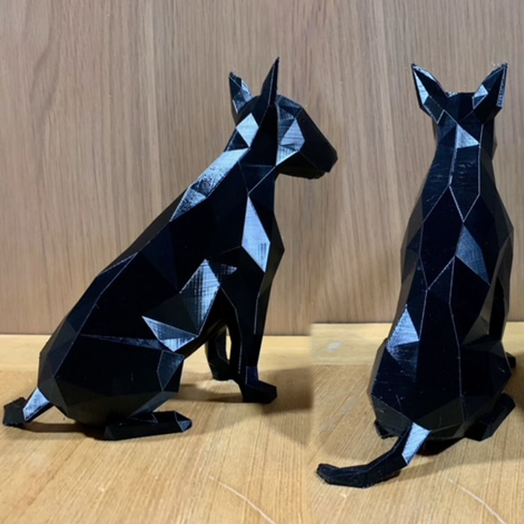 bull terrier low poly 3D print model_8