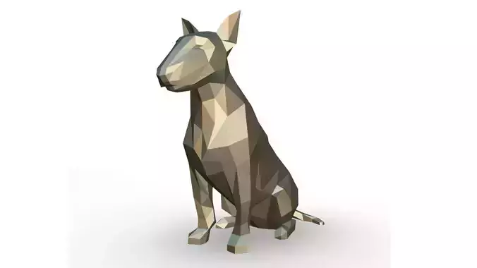 bull terrier low poly