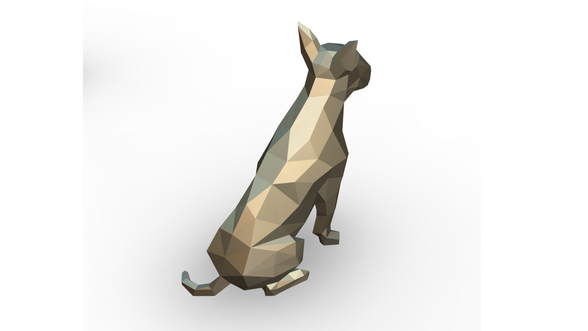 bull terrier low poly 3D print model_3