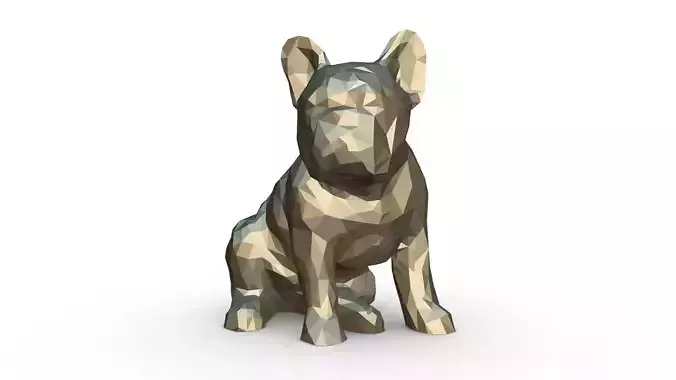 bulldog low poly french