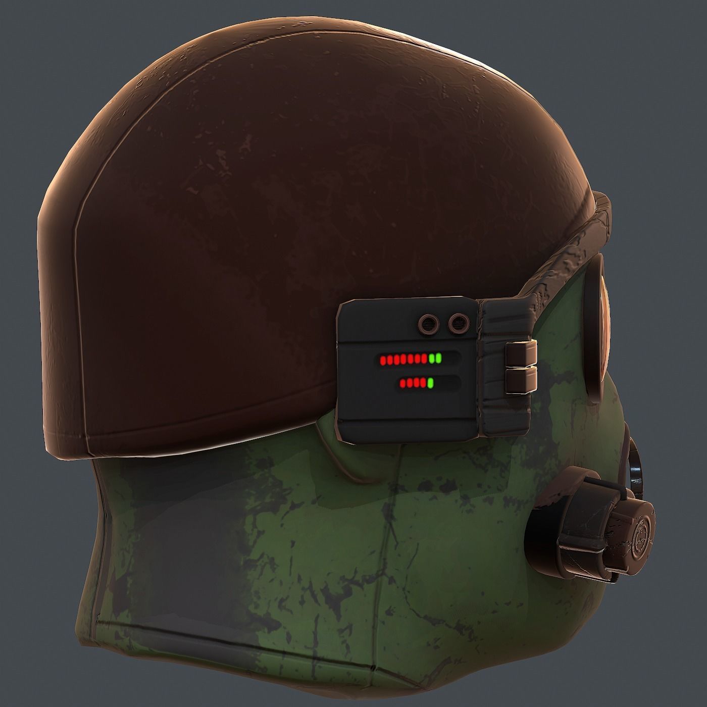 Gas mask helmet 3d model scifi Low-poly Low-poly 3D model_5