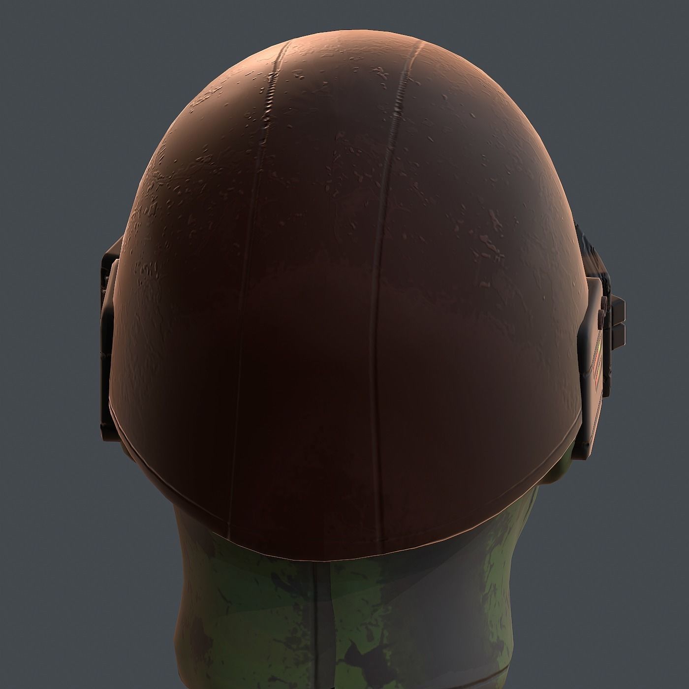 Gas mask helmet 3d model scifi Low-poly Low-poly 3D model_6