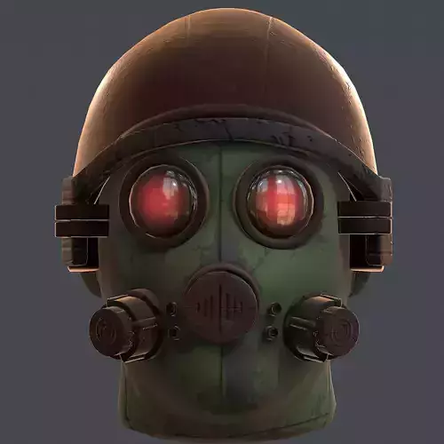 Gas mask helmet 3d model scifi Low-poly 