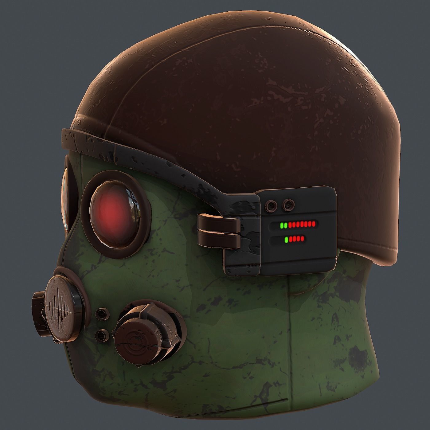 Gas mask helmet 3d model scifi Low-poly Low-poly 3D model_7