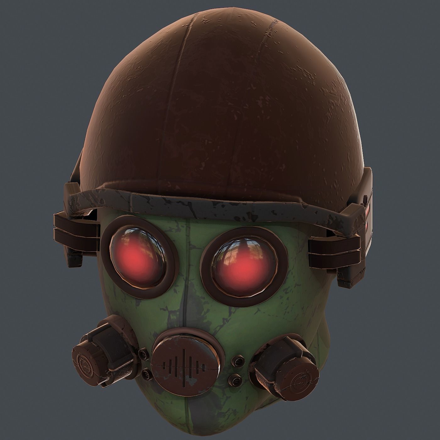 Gas mask helmet 3d model scifi Low-poly Low-poly 3D model_8