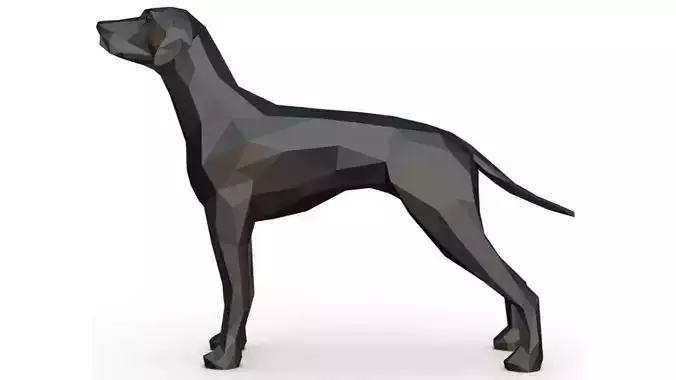 Dalmatian low poly dog 3D print model