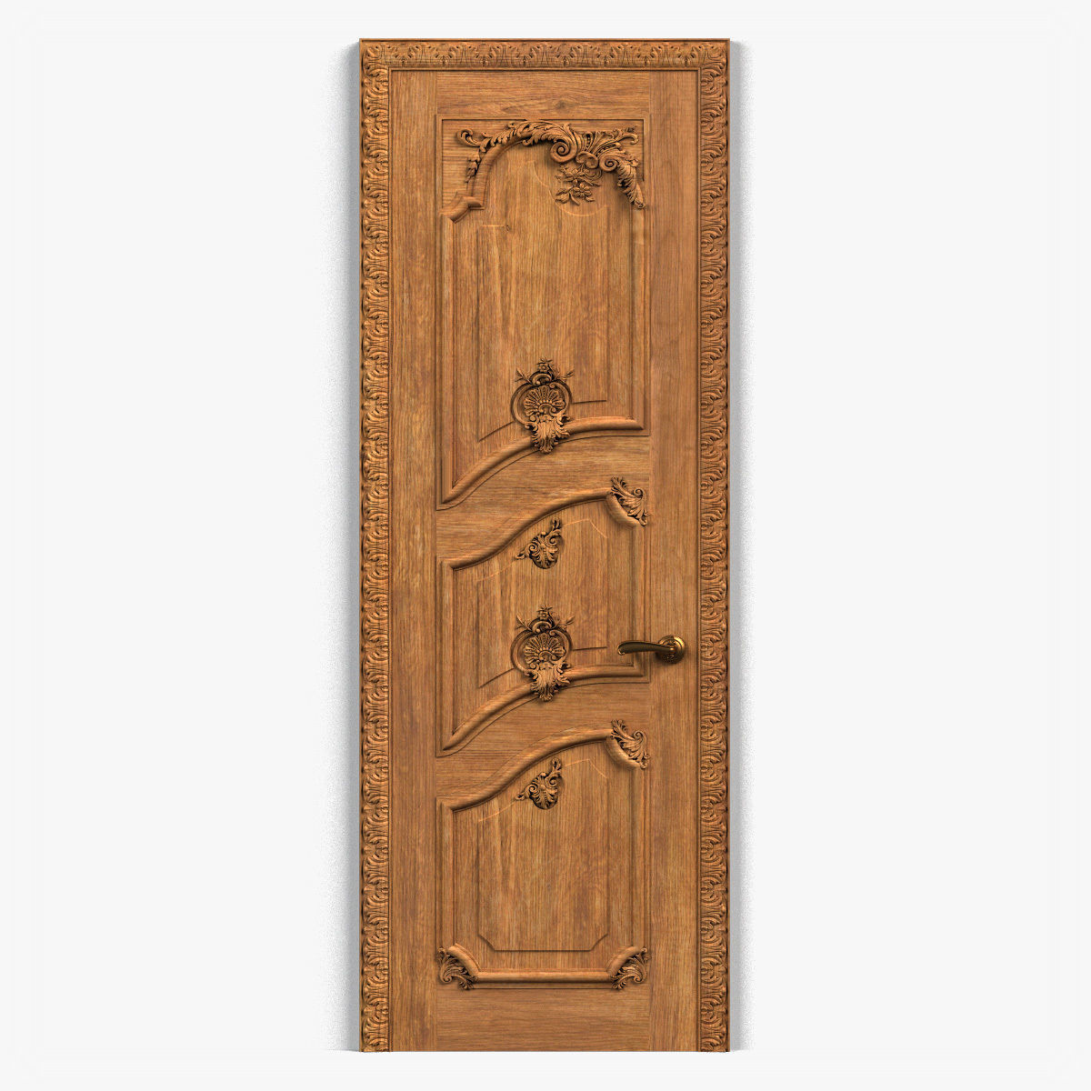 Door0044 ornate wooden door 3D model_7