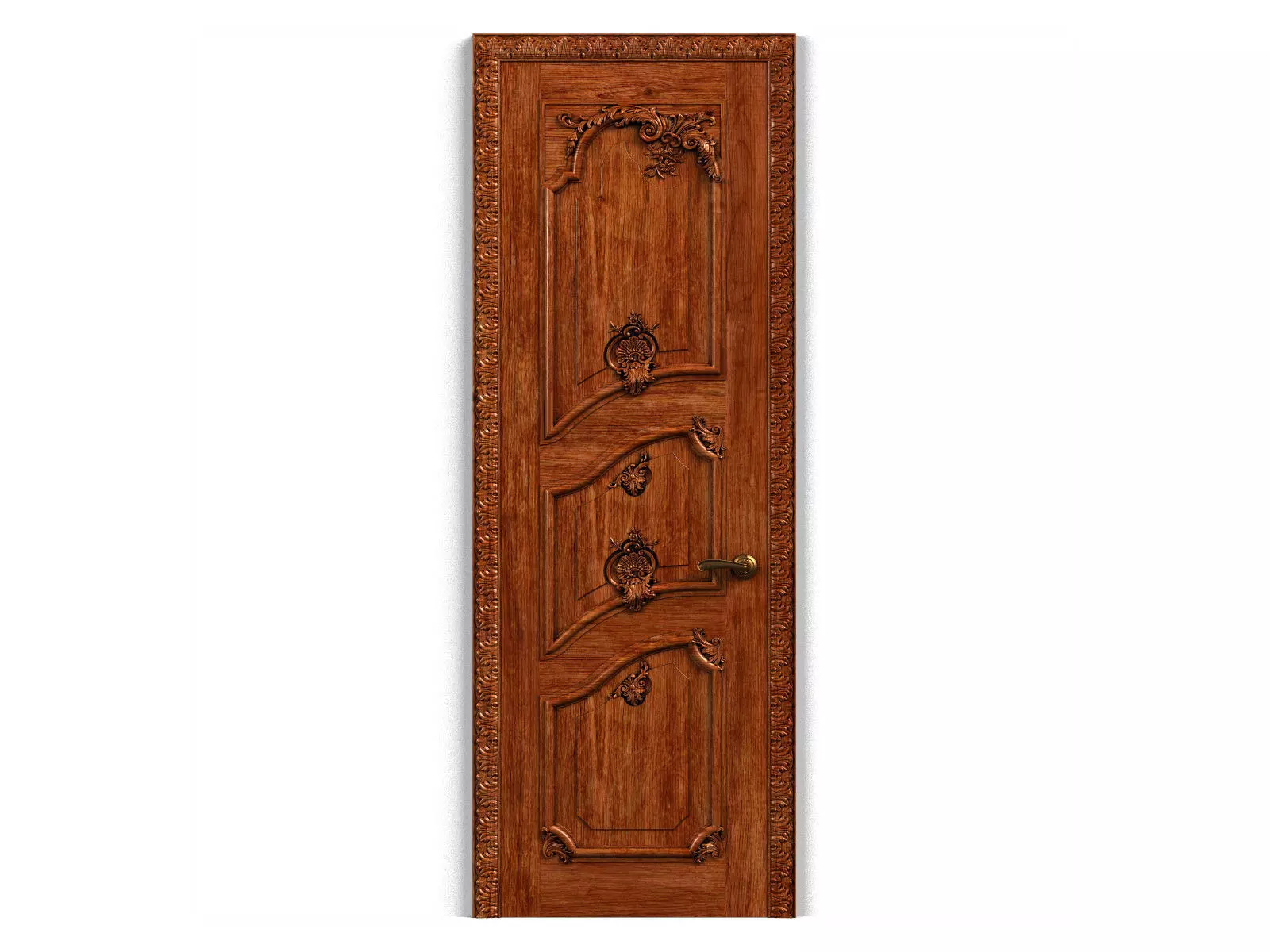 Door0044 ornate wooden door 3D model_0