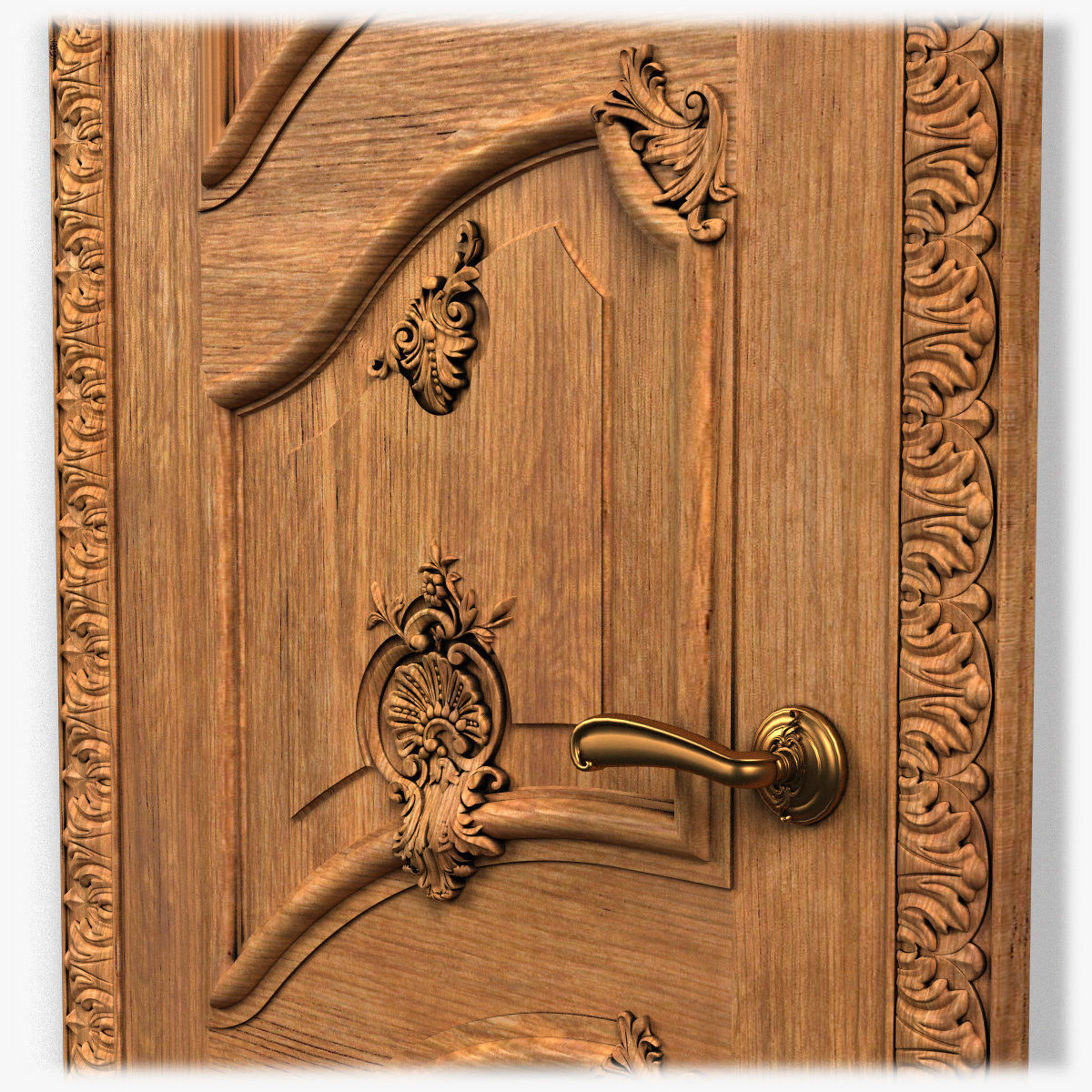 Door0044 ornate wooden door 3D model_10
