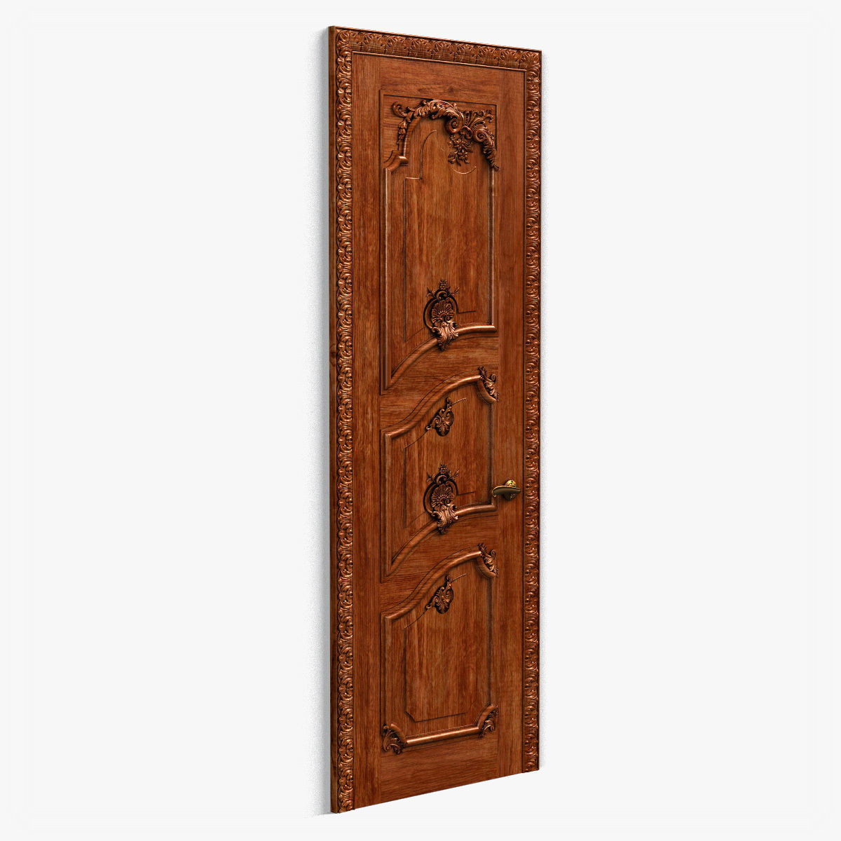 Door0044 ornate wooden door 3D model_1