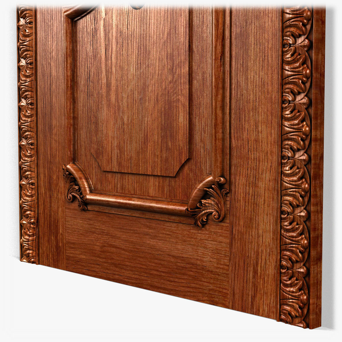 Door0044 ornate wooden door 3D model_4