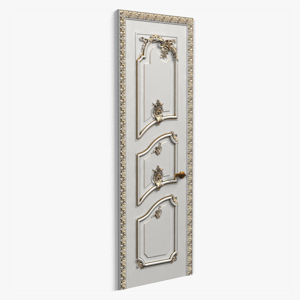 Door0044 ornate wooden door 3D model_6