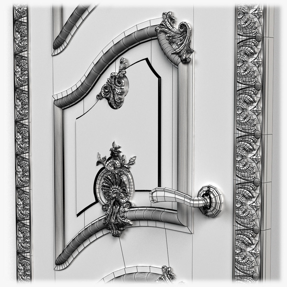 Door0044 ornate wooden door 3D model_13