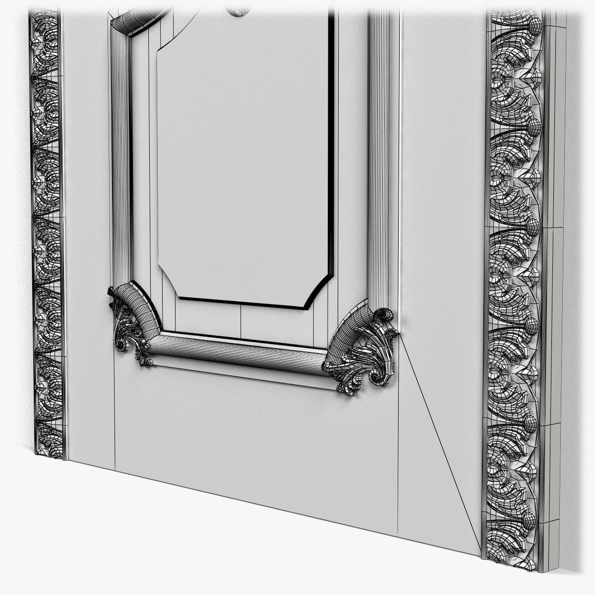 Door0044 ornate wooden door 3D model_14