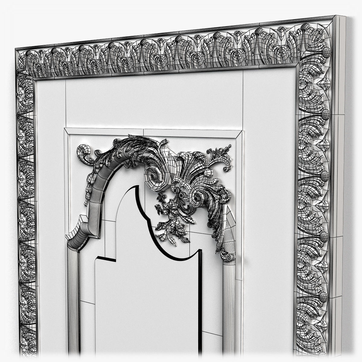 Door0044 ornate wooden door 3D model_12