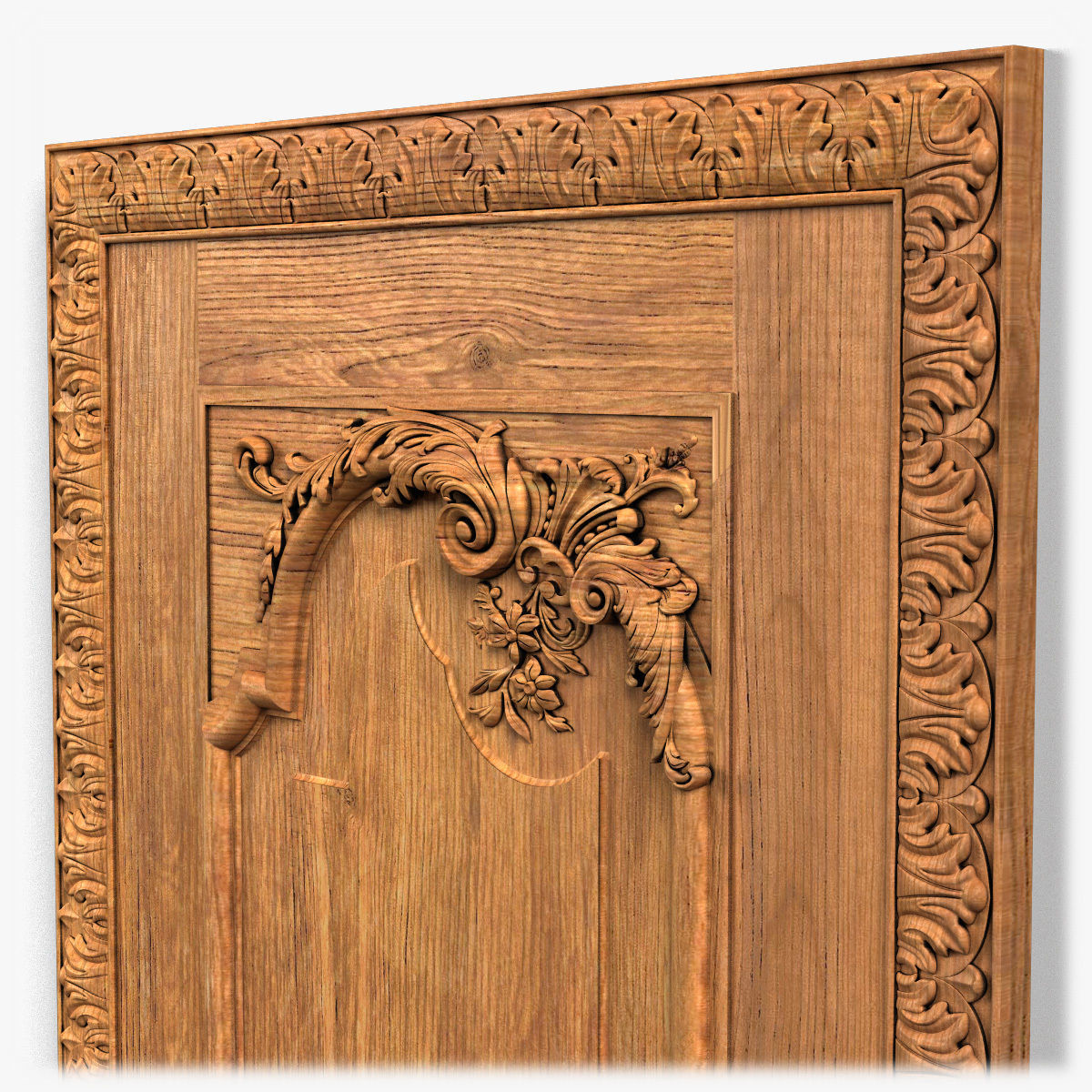 Door0044 ornate wooden door 3D model_9
