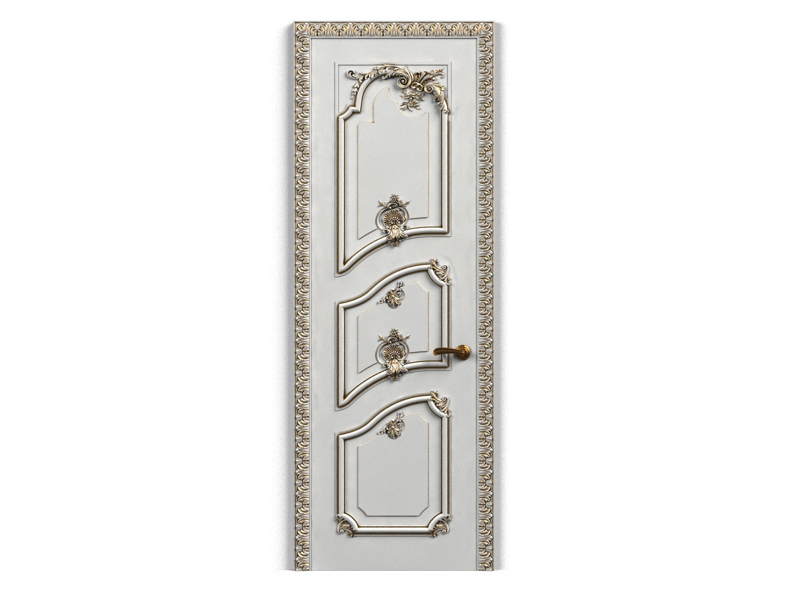 Door0044 ornate wooden door 3D model_5