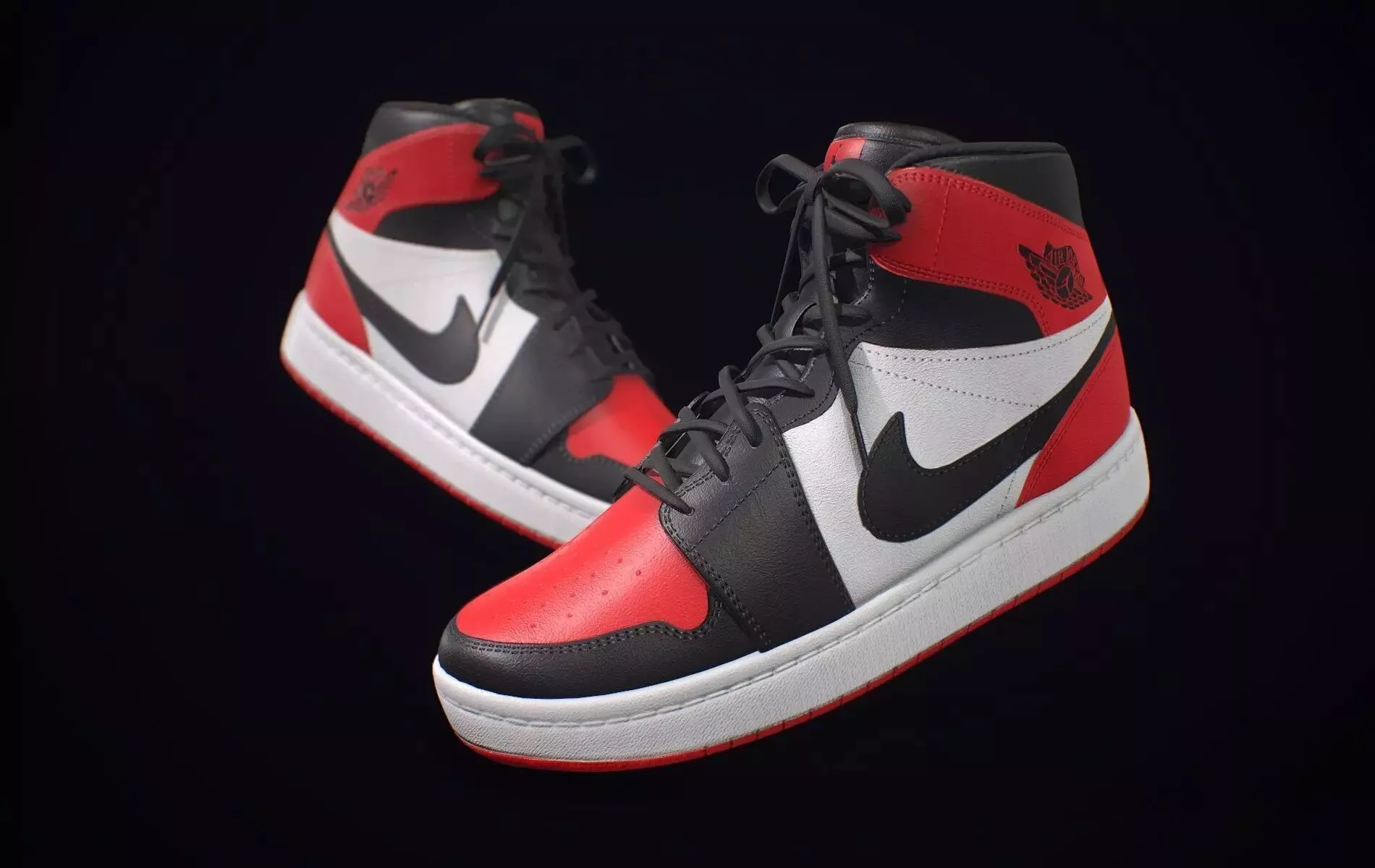 Nike Air Jordan Red White Low-poly 3D model