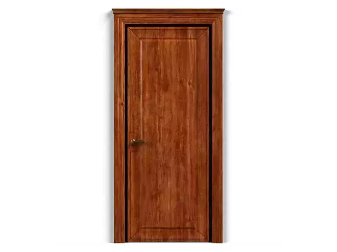 Door0049 wooden door on wall