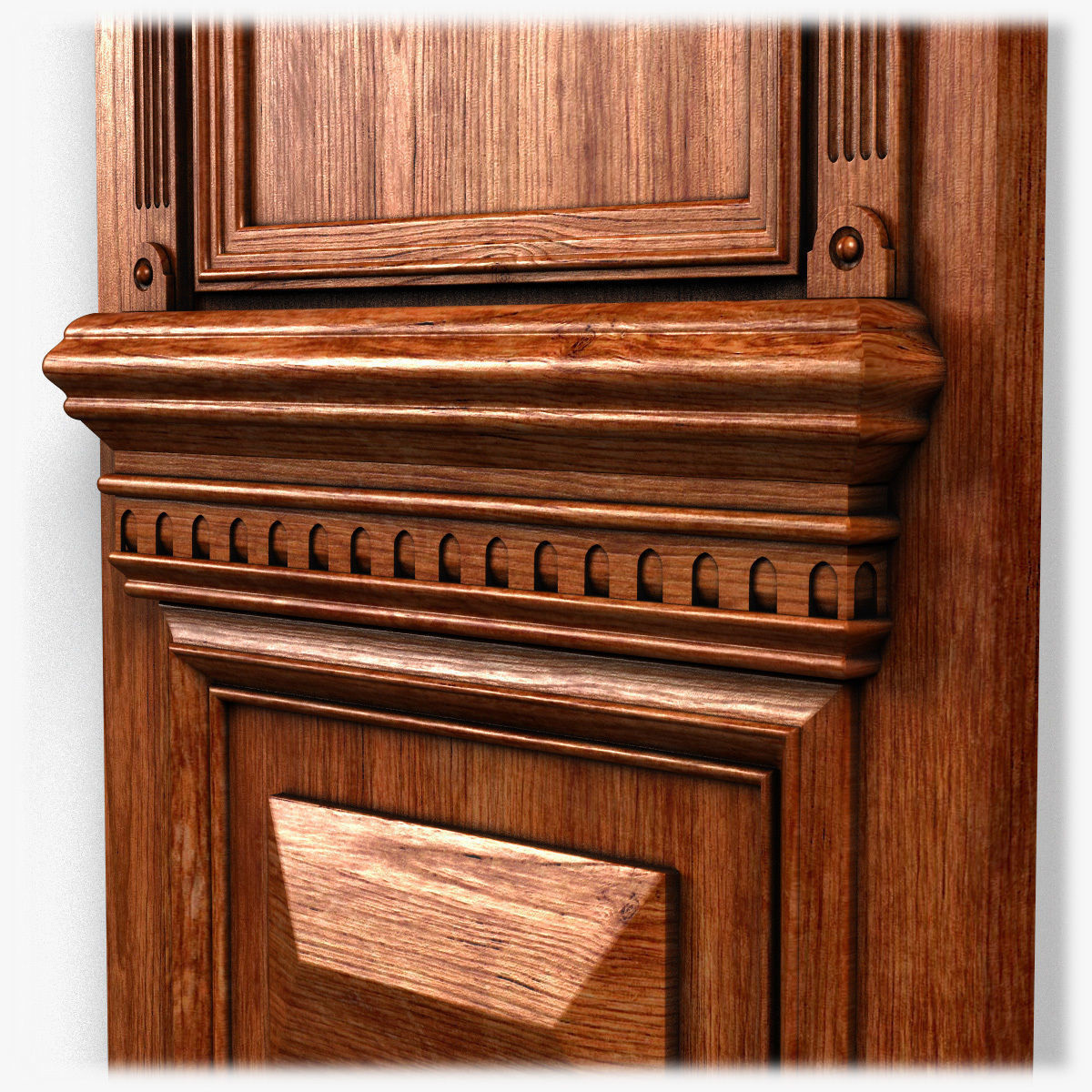 Door0050 wooden door with ornate carvings 3D model_3