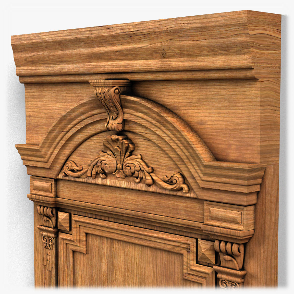 Door0050 wooden door with ornate carvings 3D model_9