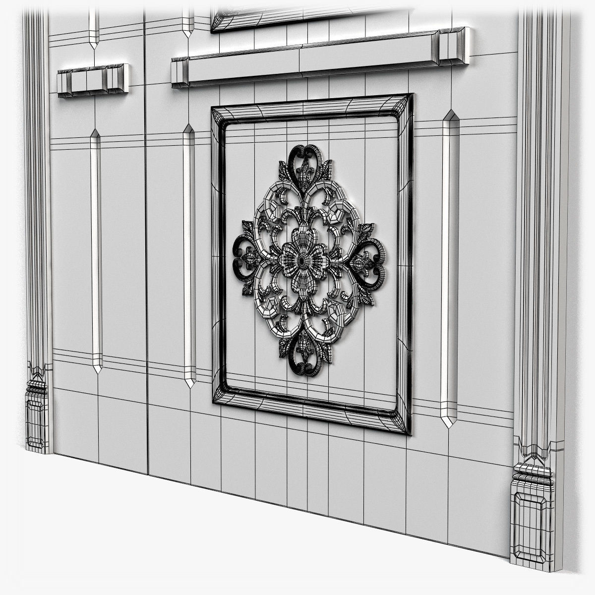 Door0052 ornate wooden door 3D model_14