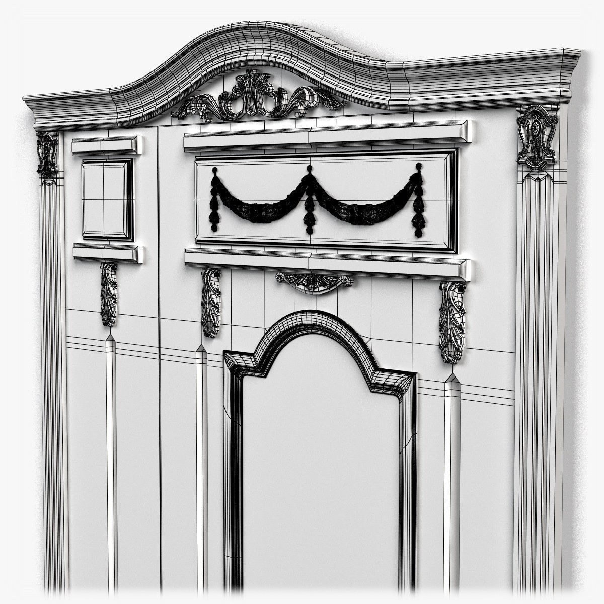 Door0052 ornate wooden door 3D model_12
