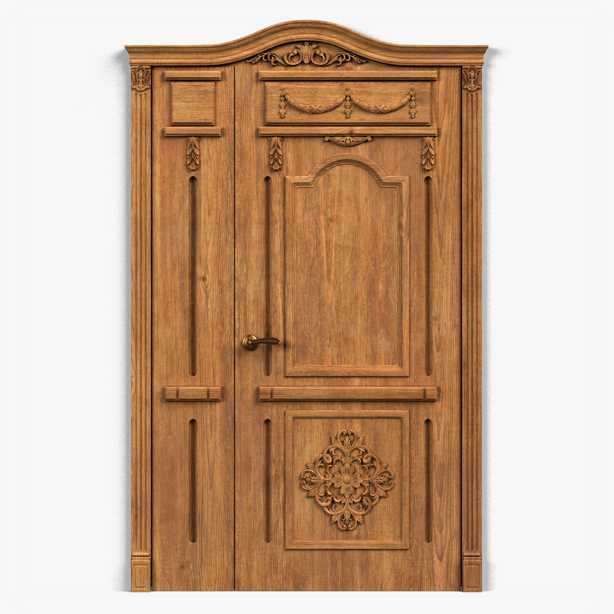 Door0052 ornate wooden door 3D model_7