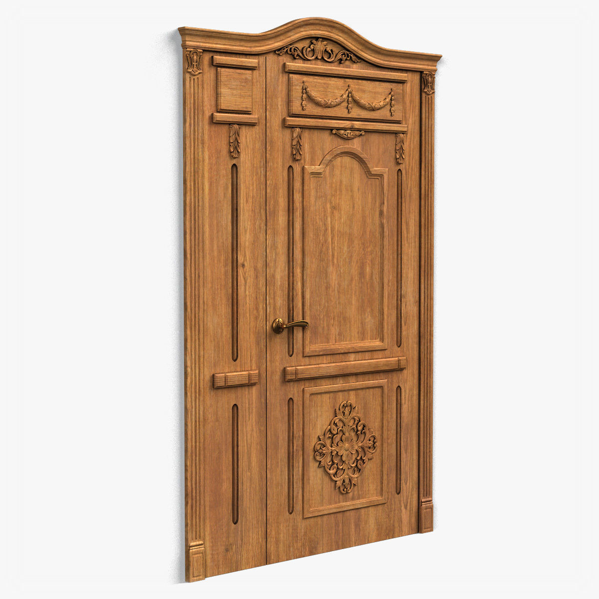Door0052 ornate wooden door 3D model_8