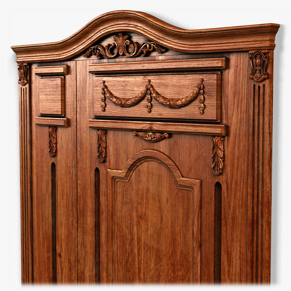 Door0052 ornate wooden door 3D model_2