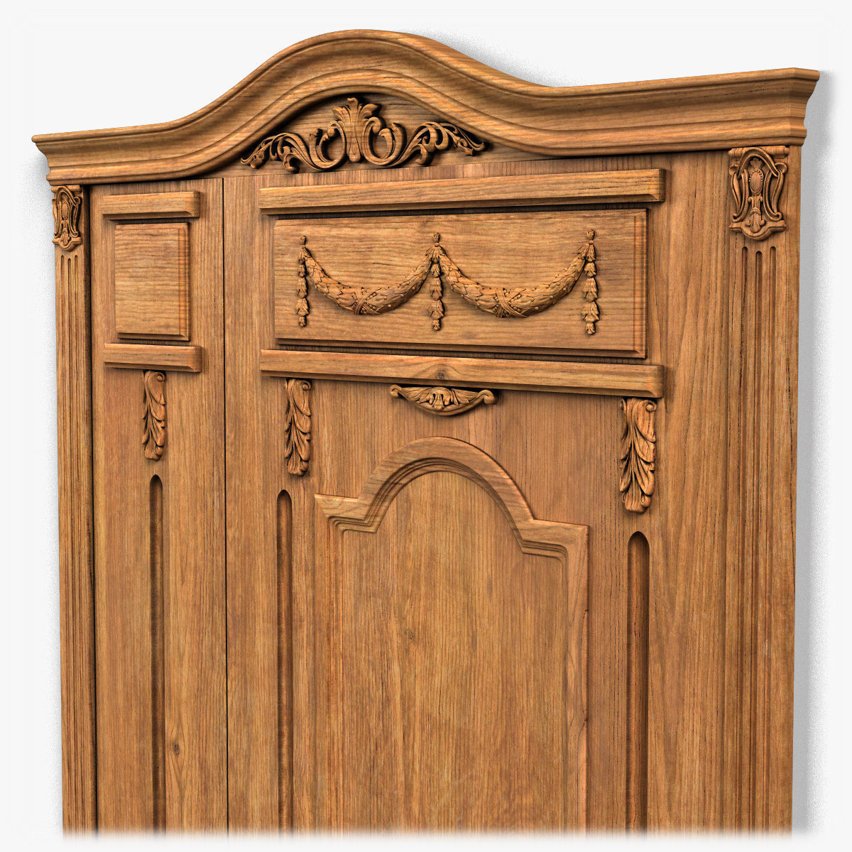 Door0052 ornate wooden door 3D model_9