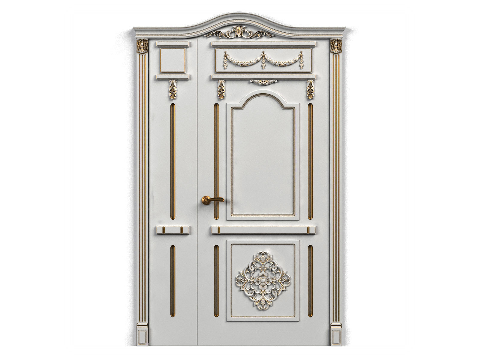 Door0052 ornate wooden door 3D model_5