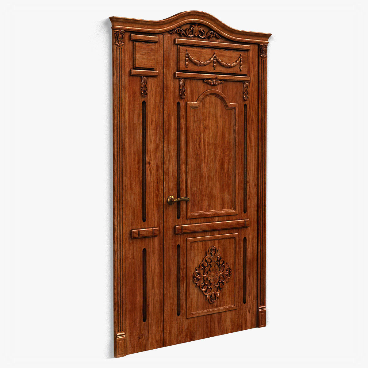 Door0052 ornate wooden door 3D model_1
