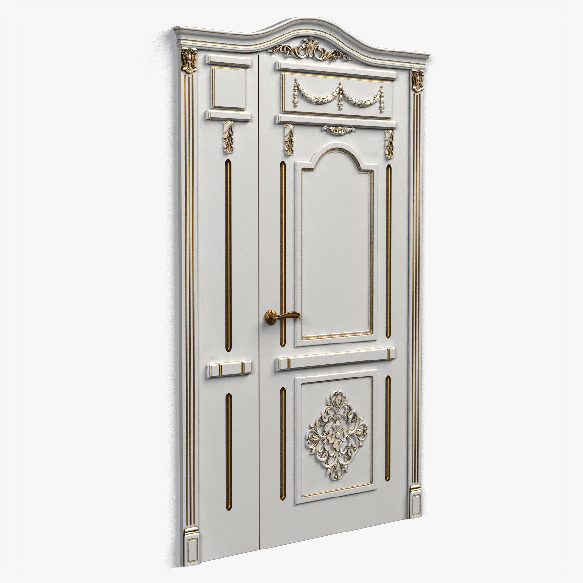 Door0052 ornate wooden door 3D model_6