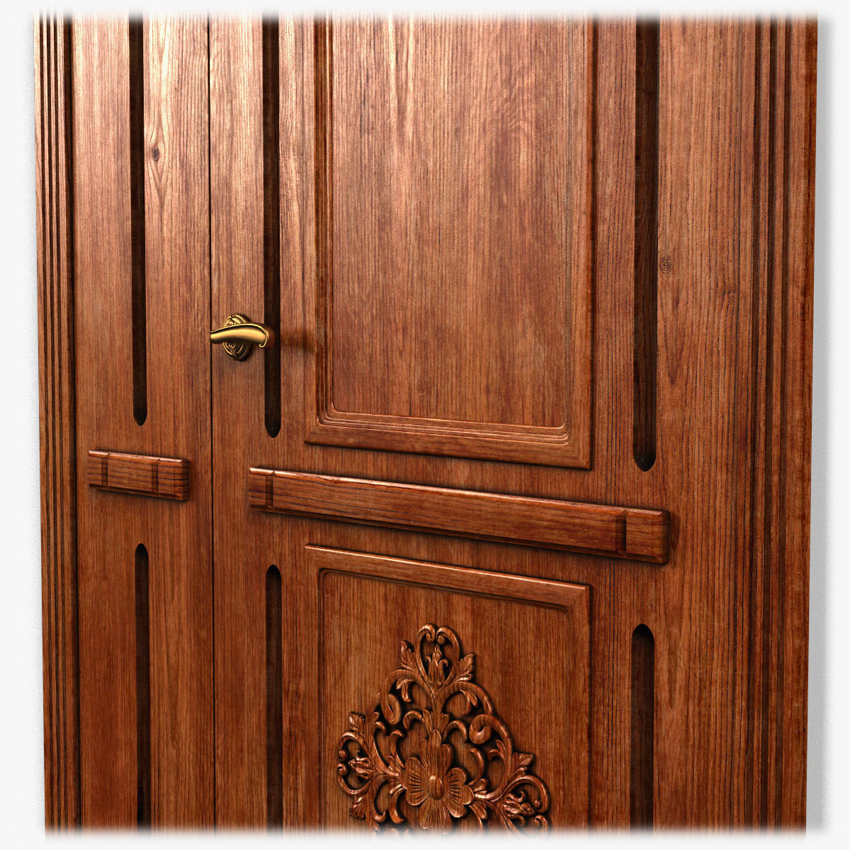 Door0052 ornate wooden door 3D model_3